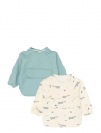 Fabelab - Sleeve Bib 2-Pack - Little Flyers A - Pikkade varrukatega pudip&otilde;lled - ONE SIZE