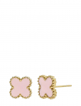 Bud To Rose - Clover Stud Earring Pink/Gold - Needid - ONE SIZE