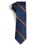 AN IVY - Navy Brown League Silk Tie - Lipsud - ONE SIZE
