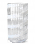 Lyngby Porcel&aelig;n - Lyngby Vase H20.5 Cm Swirl Hvid Mundbl&aelig;st Glas - Small Vases - 20.5 CM