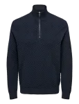 ONLY & SONS - Onsmace Reg Herringbone Half Zip Knit Ns - Poolpika lukuga džemprid - M