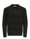 ONLY & SONS - Onskicker Life Rlx  Ls Cabel Polo Knit - Pikkade varrukatega kootud polos&auml;rgid - XXL