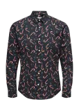 ONLY & SONS - Onself Xmas Aop Slim Poplin Ls Shirt - Vabaaja s&auml;rgid - XS
