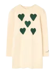 THE ANIMALS OBSERVATORY - Hearts Flan Yellow Buf Dress - Pikkade varrukatega vabaajakleidid - 4 Y