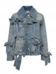 Ganni - Ganni Tint Rigid Denim Bow Jacket - L&uuml;hikesed teksap&uuml;ksid - 42