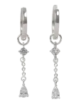 SN&Ouml; Of Sweden - Trinity Chain Pendant Ring Ear S/Clear - Onesize - R&otilde;ngad - ONE SIZE