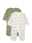 Pippi - Nightsuit W/F -Buttons 2-Pack - Pidžaama kombinesoonid - 74