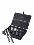 Gense - Steakbestik/Grillbestik Old Farmer Black 8 Dele Sort/St&aring;l - Liha s&ouml;&ouml;giriistad - ONE SIZE