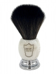 Parker - Marbled Ivory Chrome Handle Black Synthetic Shave Bristle - Habemeajamispintslid - ONE SIZE