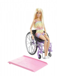 Barbie - Fashionistas Doll #194 With Wheelchair & Ramp, Blond Hair, Rainbow Dress & Accessories - Nukud - ONE SIZE