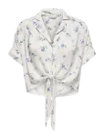 ONLY - Onlpaula Life S/S Tie Shirt Wvn Noos - L&uuml;hikeste varrukatega - M