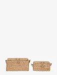 House Nordic - Tine - Baskets, Seagrass/Metal, Natural, Set Of 2 - Hoiukorvid - 20X40X28CM
