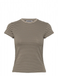 Weekday - Slim Short-Sleeved Cotton T-Shirt - L&uuml;hikeste varrukatega - XXS