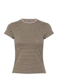Weekday - Slim Short-Sleeved Cotton T-Shirt - L&uuml;hikeste varrukatega - XXS