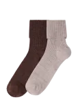 Lindex - 2-Pack Ribbed Socks In Merino Wool Blend - Tavalised sokid - 40/42