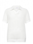 Lindbergh - V-Neck S/S Crochet Knit Polo - L&uuml;hikeste varrukatega kootud polos&auml;rgid - XXL