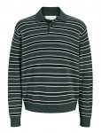 Jack & Jones - Jorargos Knit Stripe Polo Styd Aw25 - Pikkade varrukatega kootud polos&auml;rgid - XXL