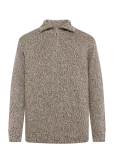 Knowledge Cotton Apparel - Quater Zip Sweater - Poolpika lukuga džemprid - S