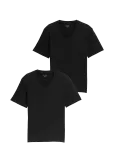 Tom Tailor - Double Pack V-Neck Tee - L&uuml;hikeste varrukatega - L