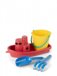 Dantoy - Classic Recycled Boat Set, Red Boat, 4 Pcs. - Paadid - 30X14X16CM