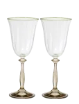 Anna + Nina - Lily Optic Wine Glass Set Of 2 - Valge veini klaasid - ONE SIZE