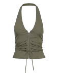 Weekday - Tie Waist V-Neck Zip Halter Top - Varrukateta - 34