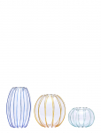 H&uuml;bsch - Orbit Vases Amber/Light Green/Blue (Set Of 3) - Muud vaasid - 12X12