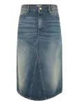 GANNI - Heavy Washed Denim Midi Skirt - Teksaseelikud - 38