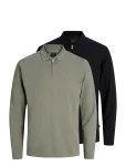 Jack & Jones - Jprblaethan Ls Zip Polo 2Pk Mp - Poolpika lukuga džemprid - XL