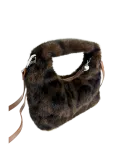 Pipol's Bazaar - Half Moon Faux Furry Cross Bag Dark Brown - Rihmaga kotid - ONE SIZE