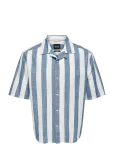 ONLY & SONS - Onstes Rlx Ctn Slub Stripe Ss Shirt - L&uuml;hikeste varrukatega - L