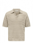 ONLY & SONS - Onsgrayson Ds 5 Chochet Polo Knit Noos - L&uuml;hikeste varrukatega kootud polos&auml;rgid - XXL