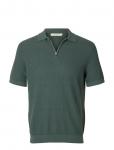 Selected - Slmcran Ss Knit Structure Zip Polo Noos - L&uuml;hikeste varrukatega - XL