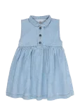 Copenhagen Colors - Organic Denim Dress W Collar - Varrukateta vabaajakleidid - 104