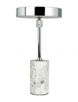 Dyberg Larsen - Starlight Led Genopladelig Bordlampe Krom Med Gr&aring; Marmor - Laualambid - 25X14X14