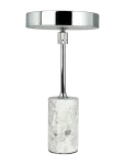 Dyberg Larsen - Starlight Led Rechargeable Table Lamp Chrome Grey Marble - Laualambid - 25X14X14