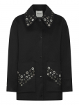 Sandro - Wool Coat Embellished With Eyelets - Villased mantlid - 36