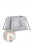 BabyBj&ouml;rn - Babybj&ouml;rn Travel Cot Light, Silver + Fitted Sheet - Reisivoodid - ONE SIZE