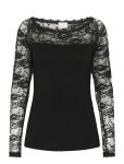 Kaffe - Lacy Boat T-Shirt - Pikkade varrukatega - L