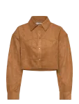 Monki - Cropped Western Shirt - L&uuml;hikeste varrukatega - S