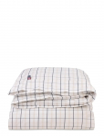 Lexington Home - White/Beige/Navy Checked Cotton Poplin Duvet Cover - Tekikotid - 150X210