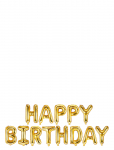 IPK - Happy Birthday Letter Foil Balloon Set Gold - Laste s&uuml;nnip&auml;ev - 0