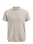 Jack & Jones - Jjhill Knit Split Neck Ss26 - L&uuml;hikeste varrukatega kootud polos&auml;rgid - XXL