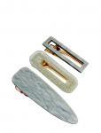 Pipol's Bazaar - Sandy Hair Clip 3 Pcs Grey - Juukseklambrid - ONE SIZE