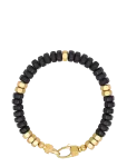 Nialaya - Men's Hexagon Beaded Bracelet With Black Onyx And Gold - K&auml;ev&otilde;rud - M