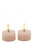 Sirius Home - Sille Fyrfadslys 2 Stk. S&aelig;t, &Oslash;4,5Xh2,2Cm, Dusty Peach - LED-k&uuml;&uuml;nlad - ONE SIZE