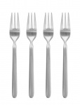 Blomus - Set Of 4 Cake Forks - 15,5 X 2 Cm - Stella - Stainless Steel - Kahvlid - L 15.5CM