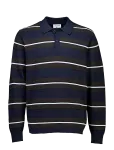 Lindbergh - Striped Knitted Polo L/S - Pikkade varrukatega kootud polos&auml;rgid - M