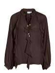 Vila - Vitiro V-Neck L/S Flounce Top/Bfs - Pikkade varrukatega - 34