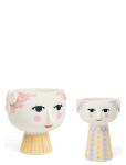 Bj&oslash;rn Wiinblad - Eva Flowerpot On Base &Oslash;15.5 Cm (56535) And Vase H15 (56536) - Muud vaasid - H15